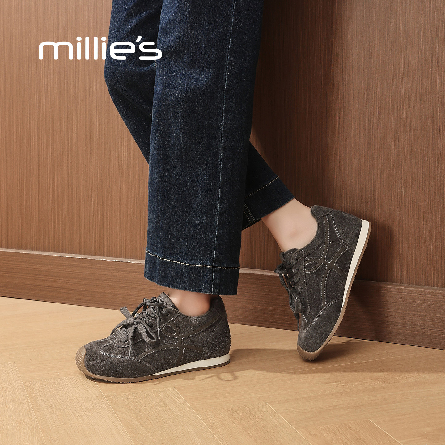 millies妙丽德训鞋女款加棉2025冬季厚底阿甘运动鞋棉鞋增高复古,淘宝优惠券,粉丝福利购,淘宝优惠卷