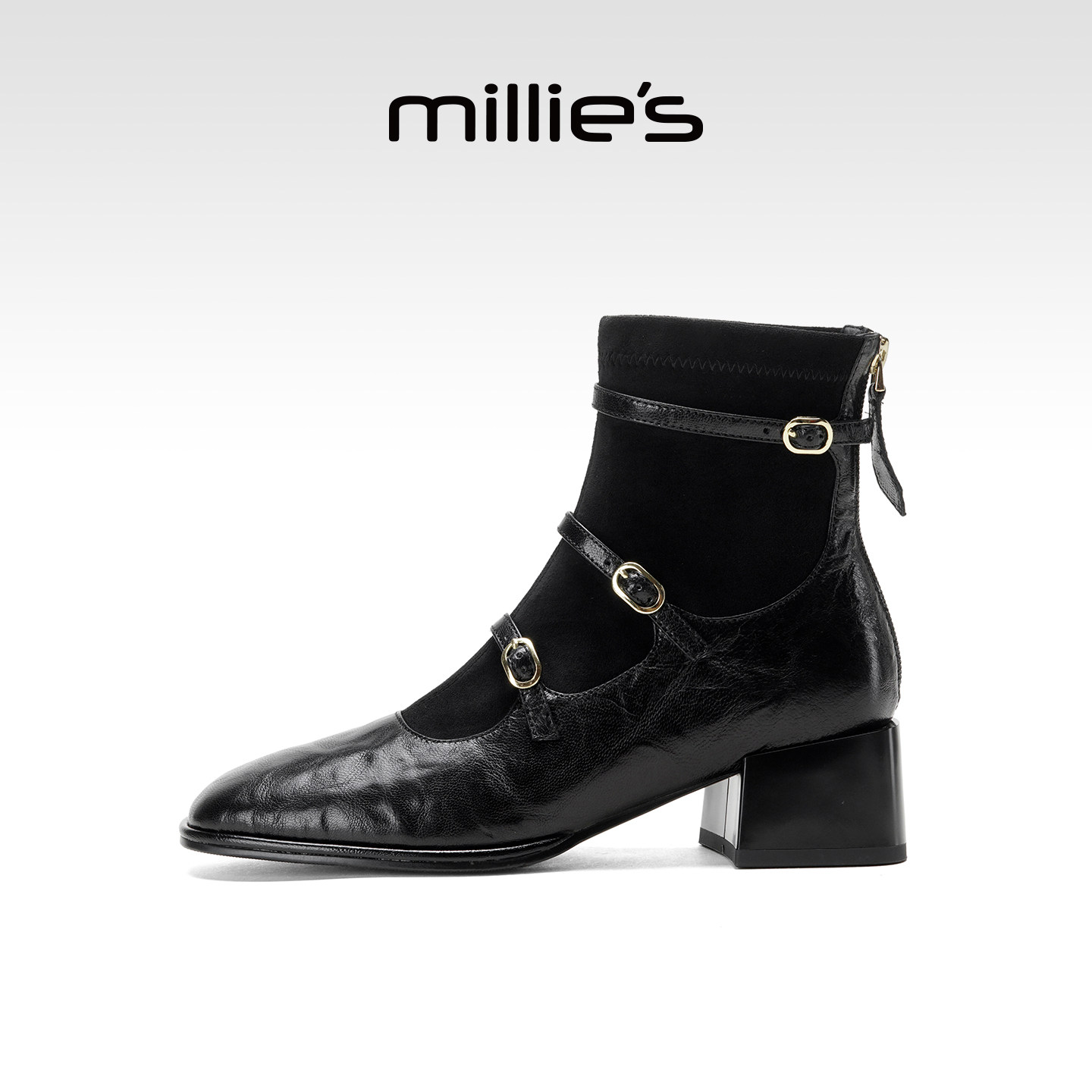 millies妙丽时装靴子女2025冬季加绒马丁靴切尔西及踝靴短靴粗跟,淘宝优惠券,粉丝福利购,淘宝优惠卷