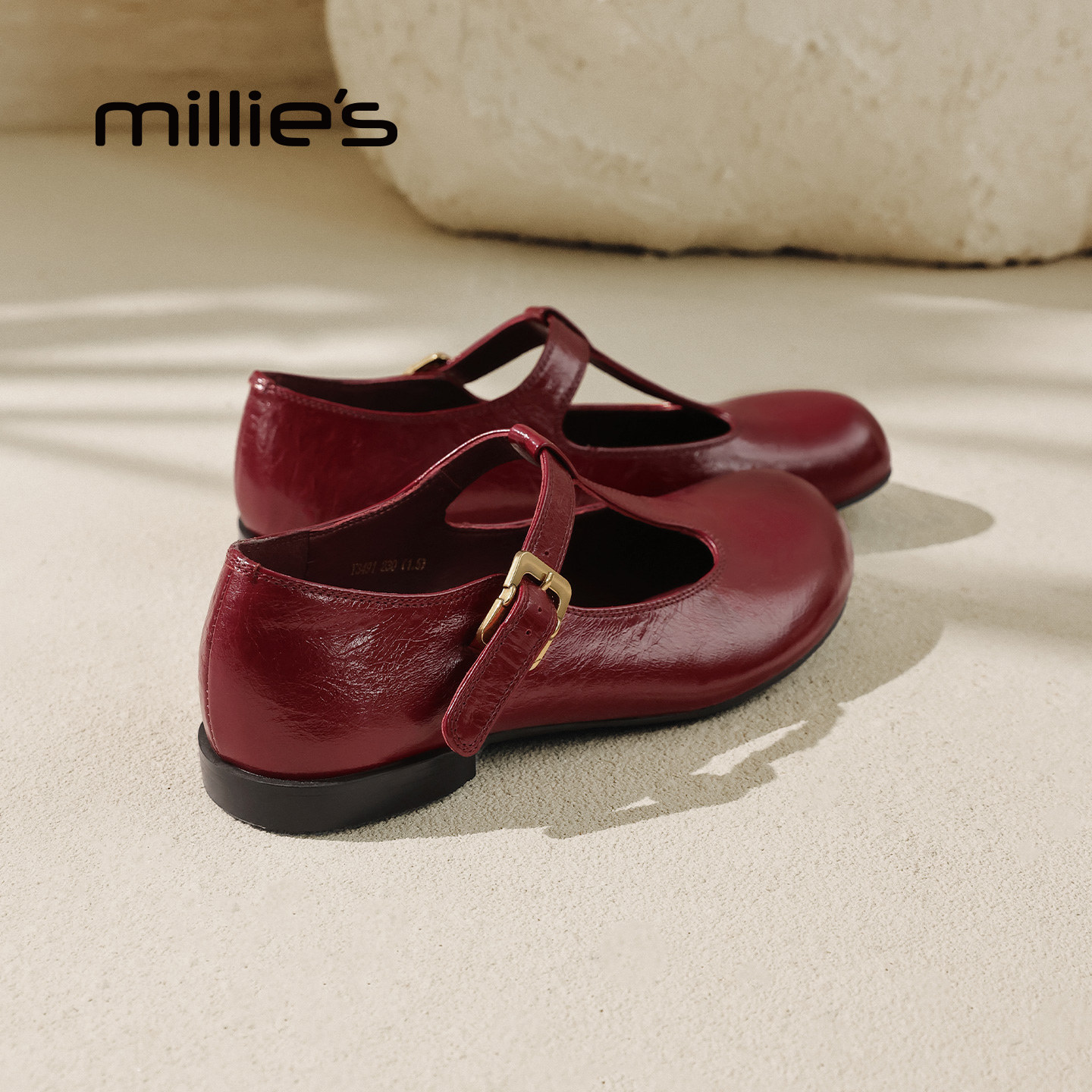 MILLIE'S/妙丽真皮玛丽珍鞋舒适软底丁字带浅口单鞋女鞋春季新款,淘宝优惠券,粉丝福利购,淘宝优惠卷