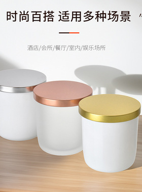 简约磨砂哑光玻璃蜡烛杯卧室装饰