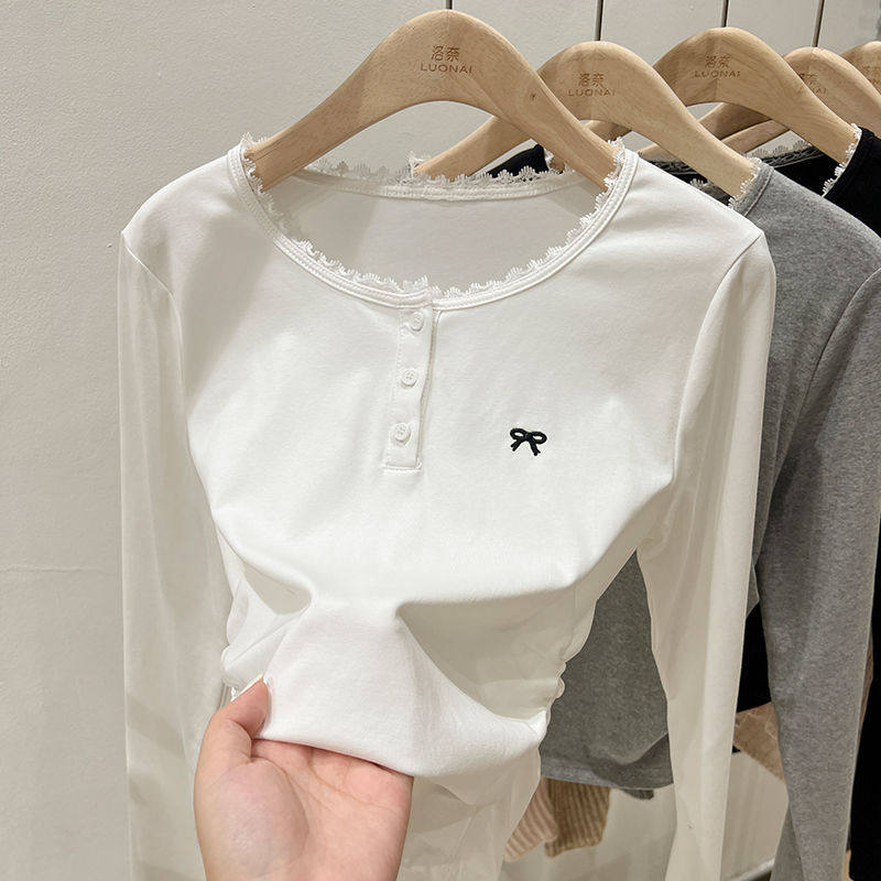 女童蕾丝打底衫春秋装新款儿童长袖T恤薄款洋气中大童保暖上衣t恤,淘宝优惠券,粉丝福利购,淘宝优惠卷