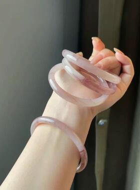 小红书同款白月光手镯粗款冰种古风中式配饰贵妃镯闺蜜圆条叮当镯