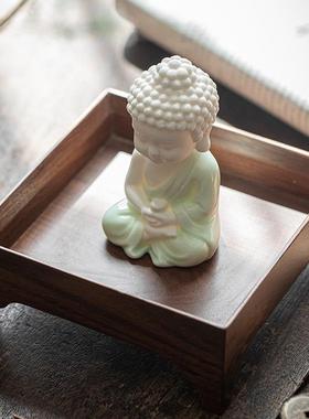久造禅意大日如来佛系小摆件家居陶瓷佛像车载佛祖茶宠装饰品礼物