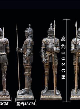 大型欧式罗马盔甲武士迎宾人物门厅落地复古酒吧家居饰品装饰摆件