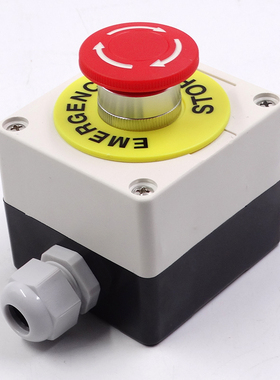 急停开关盒按钮按断一开一闭蘑菇头自锁22mm Y090-11ZS STOP 220V