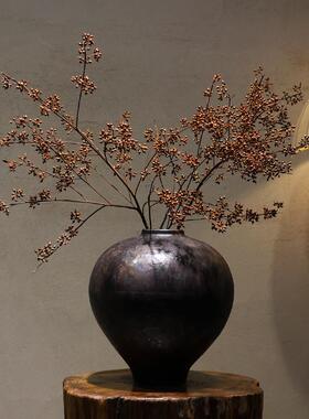 J^h侘寂风复古陶瓷花瓶客厅水养插花桌面民宿茶室新中式玄关