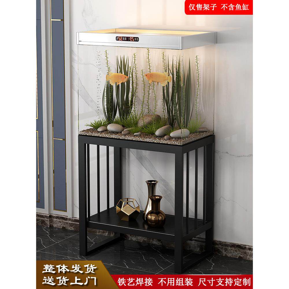 铁艺鱼缸架置物架鱼缸底座金属架子龟缸架展示陈列架客厅玄关