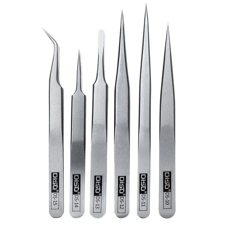 迪速不锈钢防静电镊子燕窝挑毛工具电子维修专用细尖弯尖扁嘴套装,淘宝优惠券,粉丝福利购,淘宝优惠卷