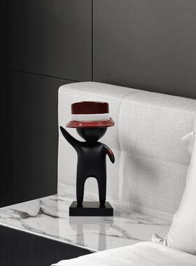 现代样板房售楼处卡通读书人抽象吹泡泡人物雕塑装饰客厅落地式装