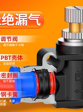 管道SA节流阀气动可调气管调节阀调速阀调气阀调压接头6/8/10/12