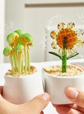 淄博琉璃小摆件多肉仙人掌盆栽办公室绿植桌面好物治愈情绪礼物