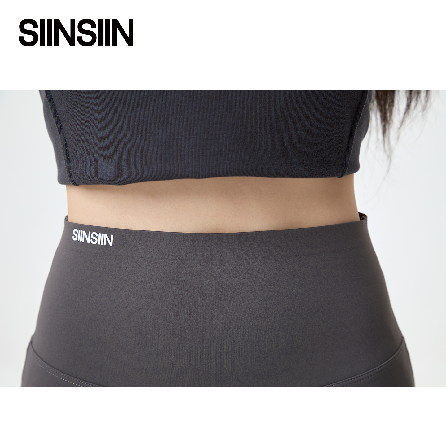 SIINSIIN微喇裤女2025新款高腰垂感瑜伽裤外穿黑色休闲鲨鱼喇叭裤 - 图0