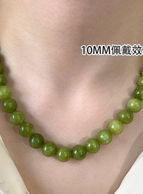 法式绿玛瑙青提项链女小众手工串珠天然葡萄锁骨链叠戴新中式配饰
