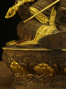 莲花生大士像 西藏教家用居家供奉摆件鎏金7寸10寸摆件