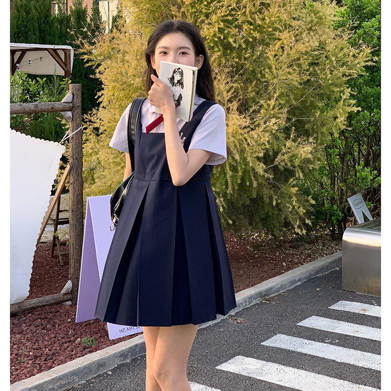 小笨钟学院风卡奶裙连衣裙女春夏2024新款衬衫两件套东京岁时记JK,淘宝优惠券,粉丝福利购,淘宝优惠卷