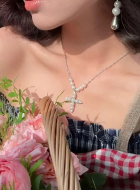 JOOMiLiM茱蜜郑润泽同款唯心主义十字仿珍珠项链商场同款高级百搭