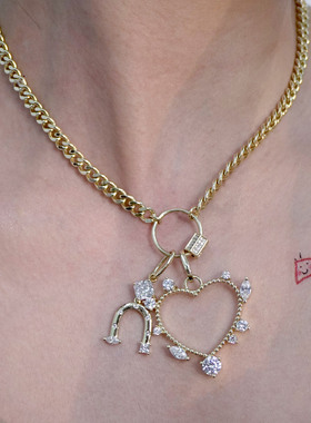 JOOMILIM茱蜜古巴链loveunlimited爱意无限爱心项链女百搭简约