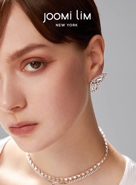 JOOMiLiM茱蜜蝴蝶水晶吊坠双层项链时尚轻奢锁骨链简约女原创设计