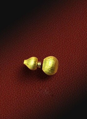 古法18k金小葫芦DIY配件拉丝葫芦隔珠手工串珠18k珍珠扣头手链项