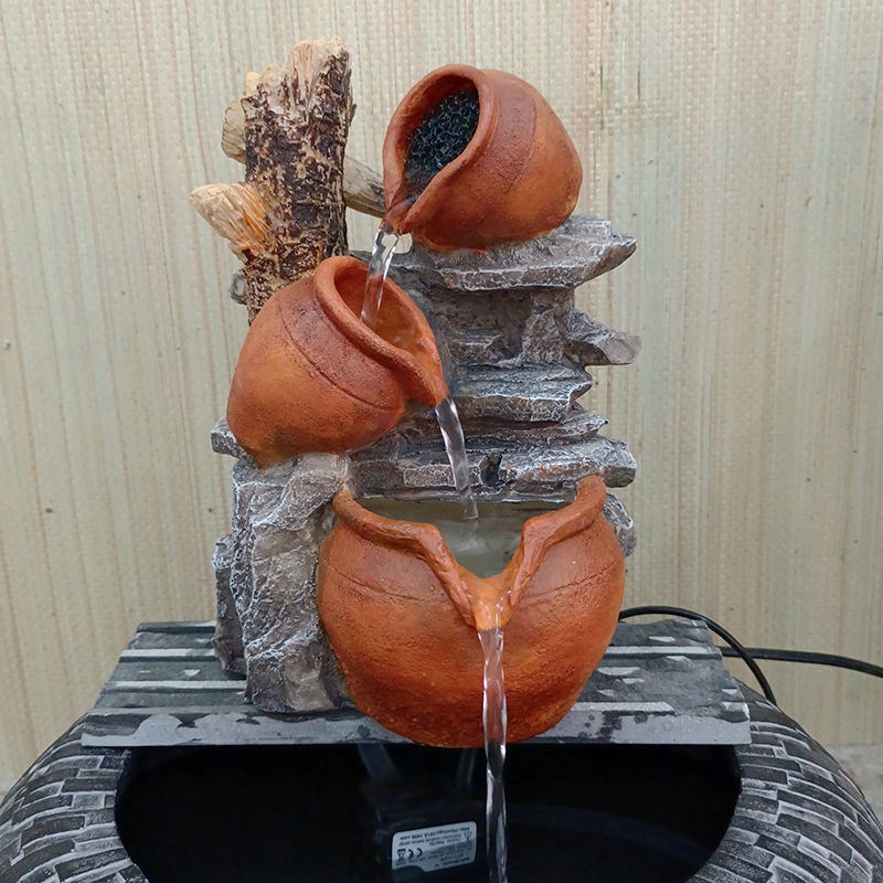 树桩陶罐流水家居庭院阳台鱼缸增氧鱼池水循环装饰造景落地摆件 - 图1