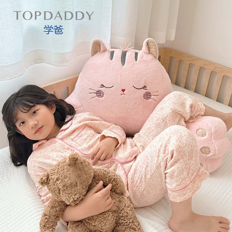 学爸可爱毛绒床上可拆洗卡通读书抱枕腰靠枕卧室学生飘窗靠背垫 - 图2
