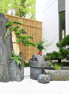 办公室客厅阳台招财养鱼池景观花园户外装饰庭院假山流水喷泉摆件