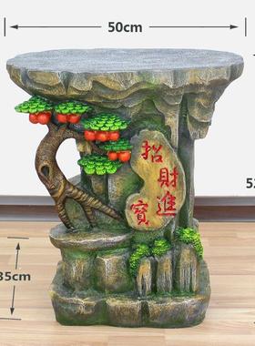 假山流水喷泉摆件鱼缸底座风水轮瀑布仿石桌工艺品树脂置物架花架