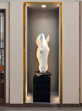 现代简约网红摆件增高底座客厅样板房创意雕塑展示台软装饰品摆台