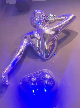 电镀穿墙人物玻璃钢雕塑壁饰酒吧健身房KTV图书馆墙壁挂装饰摆件