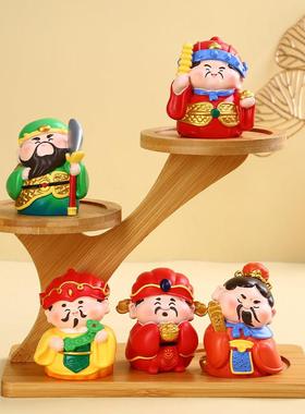 五路财神摆件2025办公室桌面装饰顺风顺水顺财神爷招财旺宅车饰品