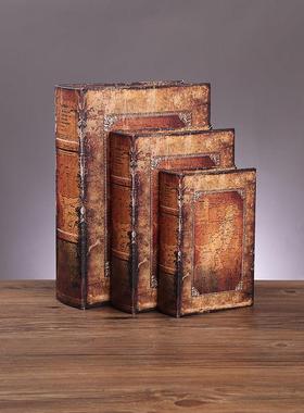 彷真书覆古客厅装饰摆件书房书柜桌面假书摆设书籍收纳盒摄影道具