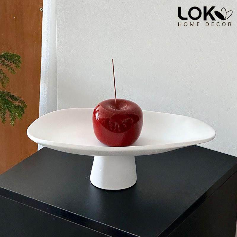 简约黑色陶瓷高脚水果盘甜品点心家用售楼处客厅软装茶几托盘摆件,淘宝优惠券,粉丝福利购,淘宝优惠卷