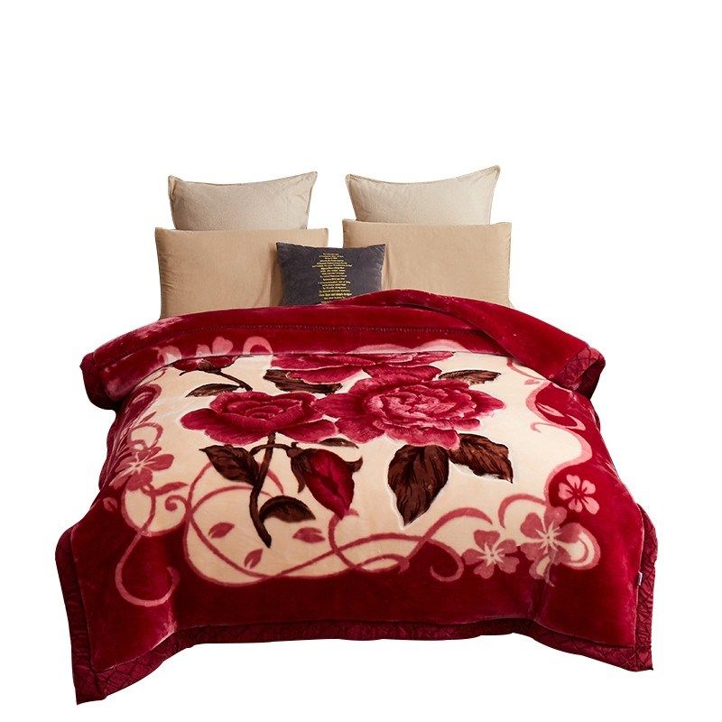 拉舍尔毛毯冬季双层加厚毛毯被子特厚毯子办公室午睡加绒喜庆盖毯,淘宝优惠券,粉丝福利购,淘宝优惠卷