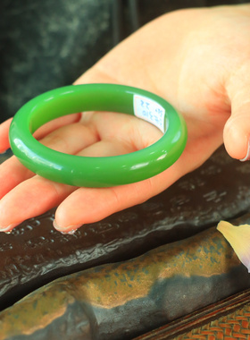 老坑碧玉手镯新疆和田玉平安镯