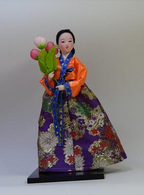 包邮韩国人偶人形娃娃摆件朝鲜族绢人韩国料理家居装饰工艺品礼品