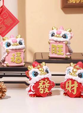 国潮舞狮醒狮摆件办公桌装饰招财手办广东广州特色文创纪念品礼物