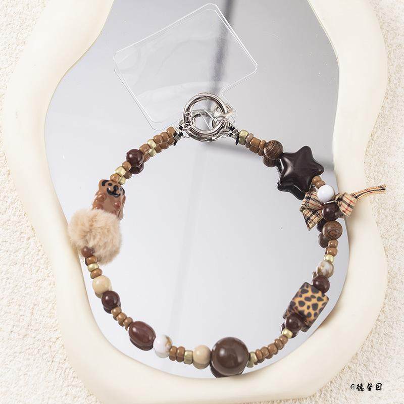 毛球短款手机链串珠逛街出行高颜值手机挂绳高级感拍照手腕带通用,淘宝优惠券,粉丝福利购,淘宝优惠卷