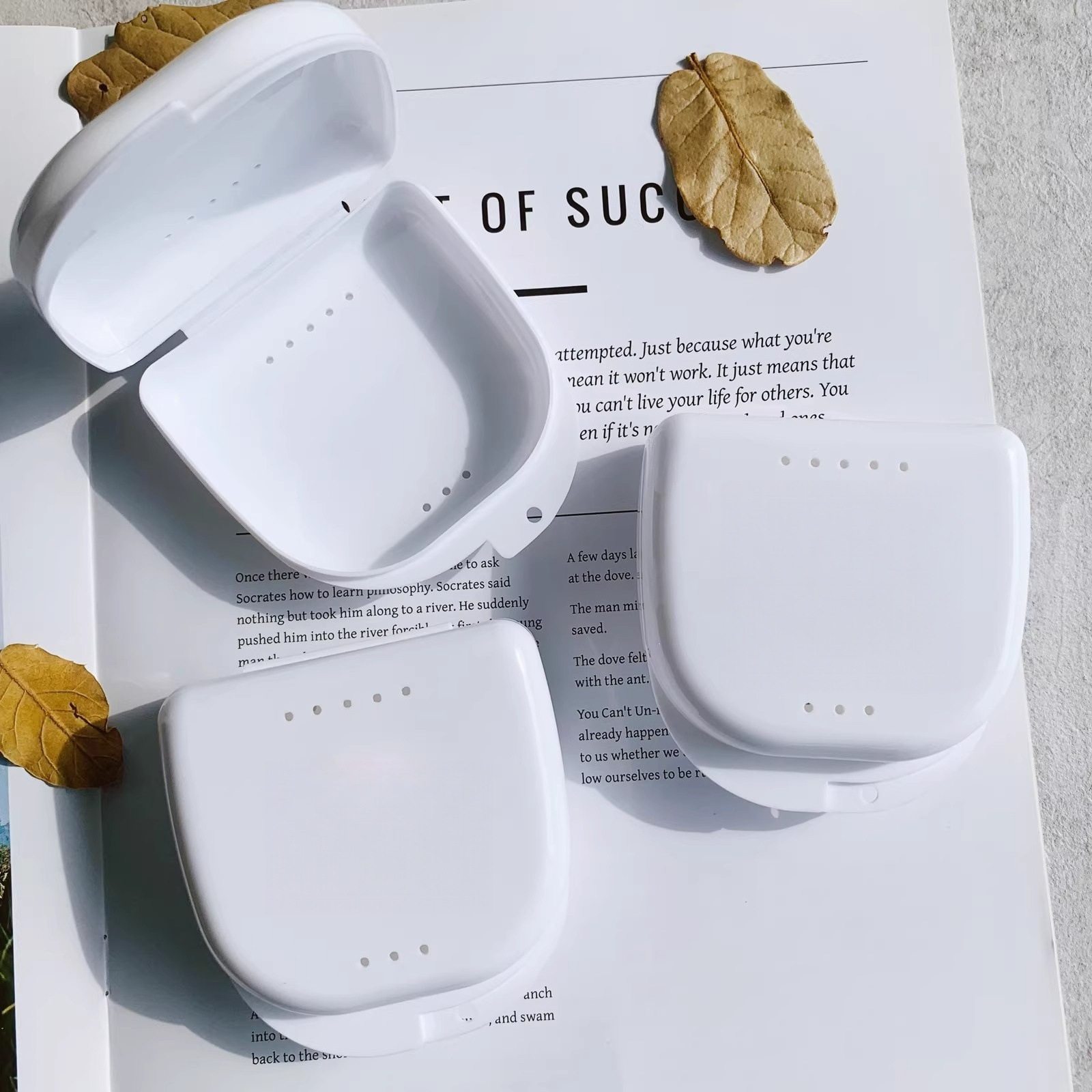 正畸收纳牙科双面有孔透气保持器收纳盒牙齿矫正牙套盒简约收纳盒,淘宝优惠券,粉丝福利购,淘宝优惠卷