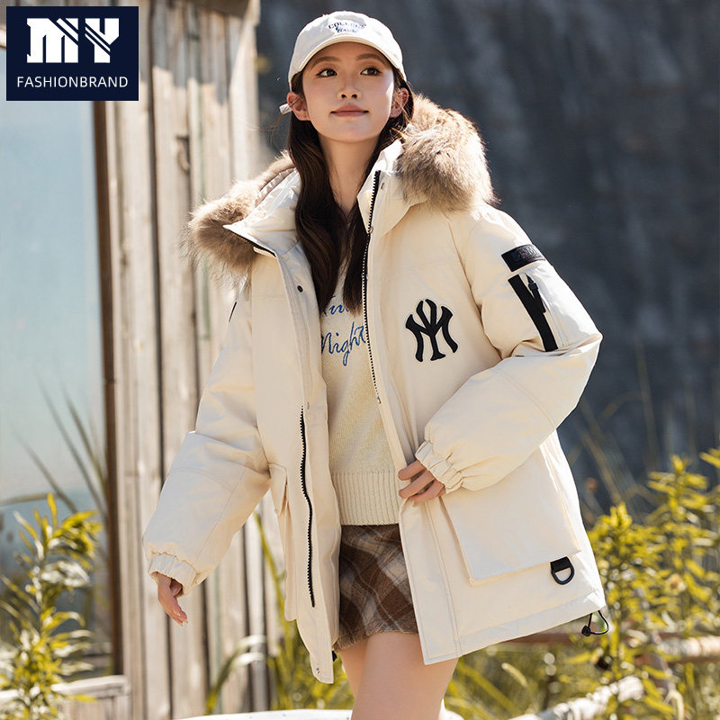 潮牌限定工装风潮流羽绒服保暖防风户外派克服男女同款情侣外套HB