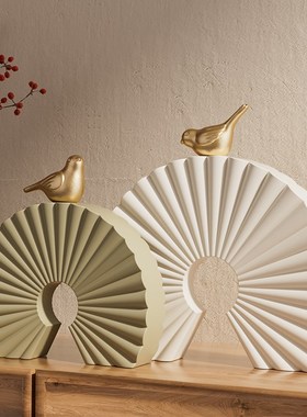 高级感设计师艺术摆件姹寂风客厅玄关电视柜摆设美式复古软装装饰