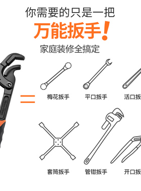 扳手多功能活动工具套装德国自锁管钳子卫浴水管省力开口
