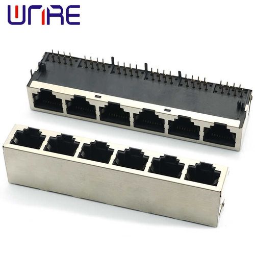 RJ45-59-1X6带屏蔽长体10P8C不带灯水晶网络插座无弹片网络连接器 - 图2