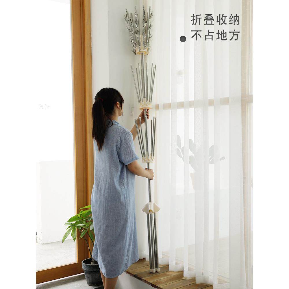 多功能婴儿衣物晾衣架，立式可折叠室内新生儿尿布毛巾架，不锈钢,淘宝优惠券,粉丝福利购,淘宝优惠卷