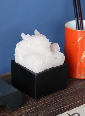 新中式草书印章文房四宝组合样板间书房书法书桌茶桌禅意软装摆件