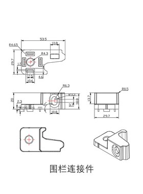 工业铝型材配件 围栏连接件 护栏连接件 网片固定件 围栏固定铝块