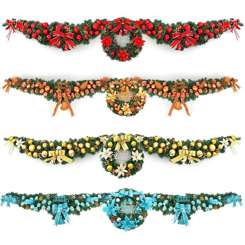 圣诞节装饰品 2.7米加密圣诞藤条花环套餐 商场酒店门头挂件布置,淘宝优惠券,粉丝福利购,淘宝优惠卷