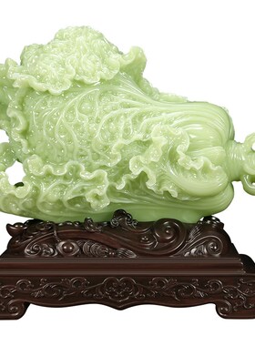 《财富丰收》玉白菜摆件招财百财客厅玄关酒柜装饰品公司开业礼物