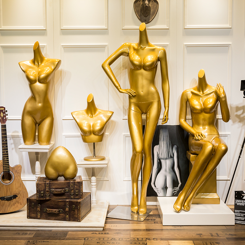 聚拢假人体模型内衣店模特道具女全身橱窗展示架半身服装模特 - 图1