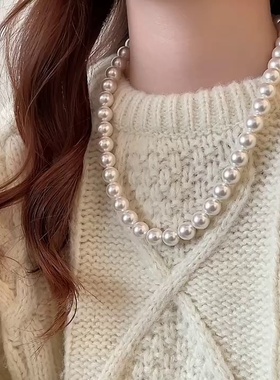 法式复古加长珍珠项链女