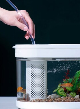 画法几何智能鱼缸生态懒人水族箱超白客厅小型桌面鱼缸